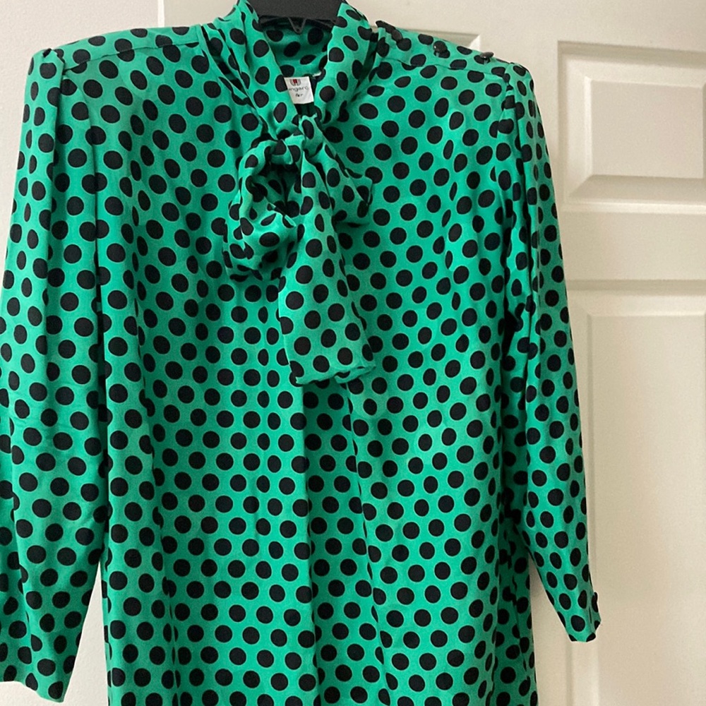 Ungaro silk dress with soft tie and shoulder button closure